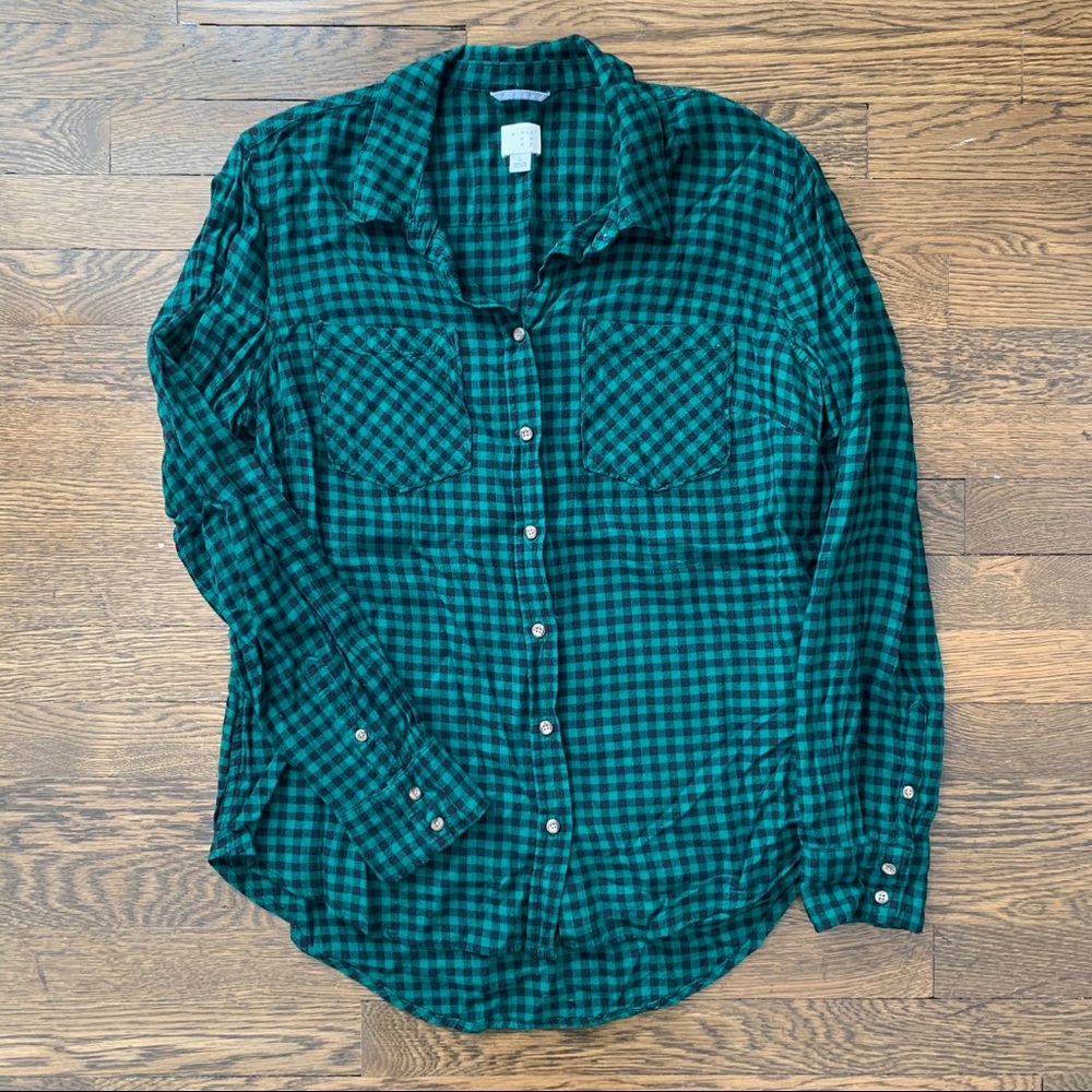 Plaid Long-Sleeve Button Down Shirt